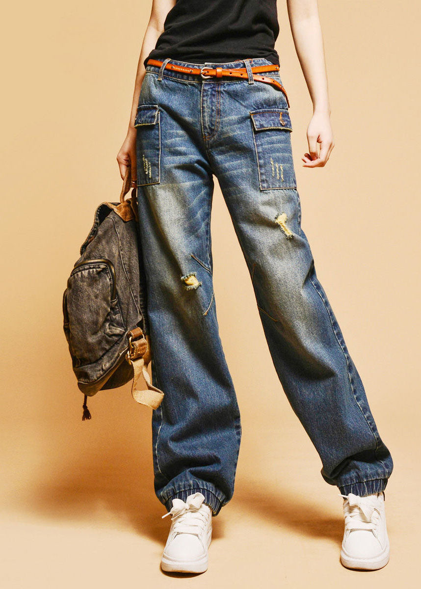 Waist Button And Buckle Detailed Fashion Pants