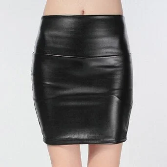 Mini Skirts Women Pencil Skirt Pu Leather High Waist Party Female Sexy Short Woman Bodycon Saias Feminina 20 Candy Colors Skirt
