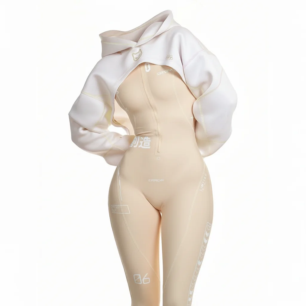 Cyberpunk Futuristic Mechanical Style Women's Sports Yoga Outfit Set