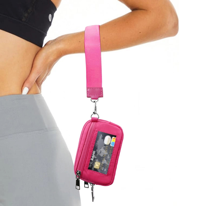 Unisex Solid Color Nylon Zipper Coin Purses