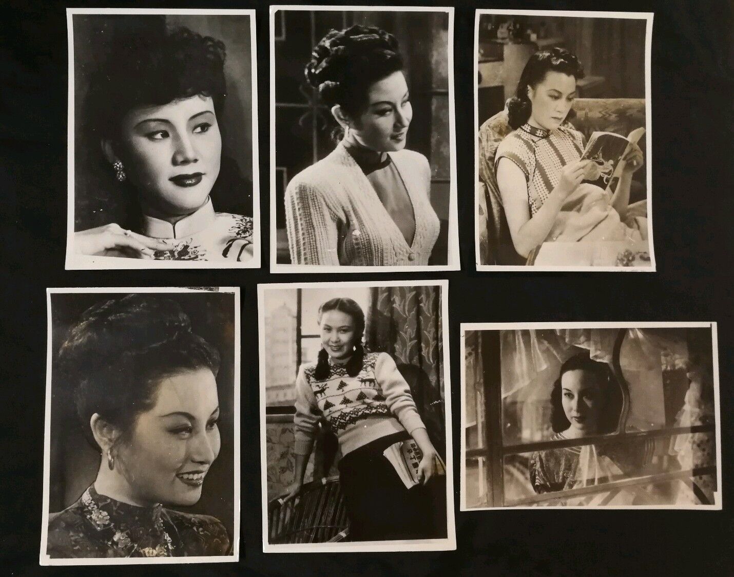 50's 白光 李麗華 Shanghai actress Bai Guang Li Li Hua movie Photo Poster painting x6 by local film Co