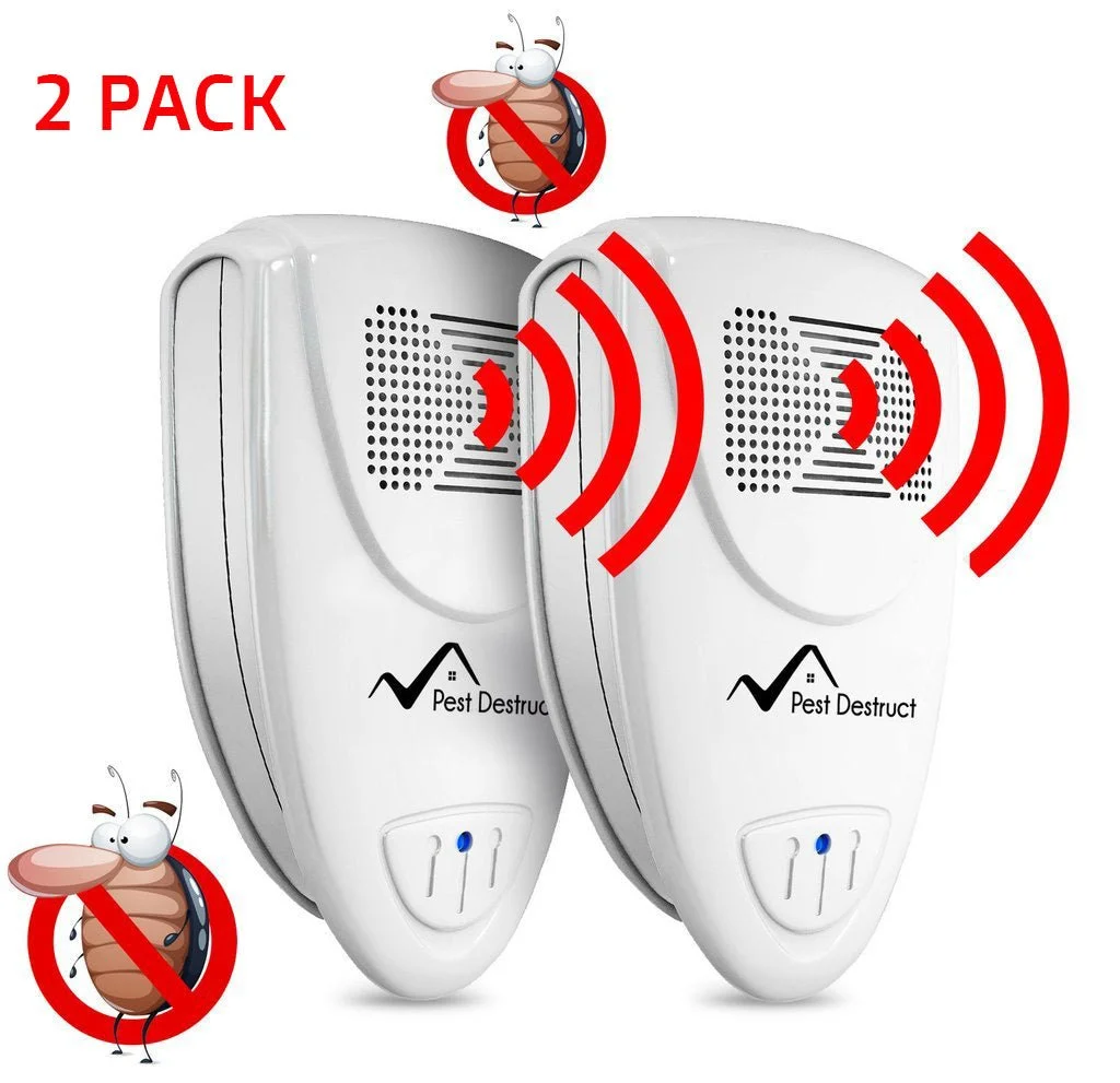 Ultrasonic Cockroach Repellent - PACK of 2 - Get Rid Of Roaches In 48 Hours