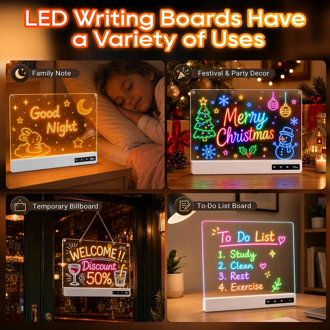 BEBANG LED Drawing Board for Kids, 2000mAh Battery, Built-in Stand, 14 Light Modes & 8 Colors, 7 Markers, Ideal Birthday Gift for Kids