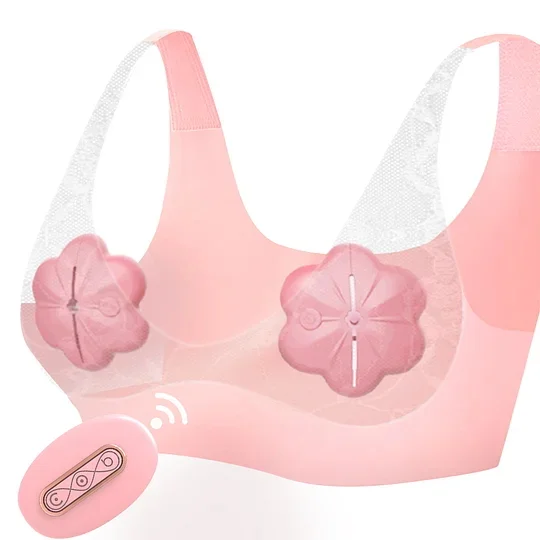 pearlsvibe -  Pearlsvibe-Remote Control Adjustable Rose Vibrating Nipple Clamps
