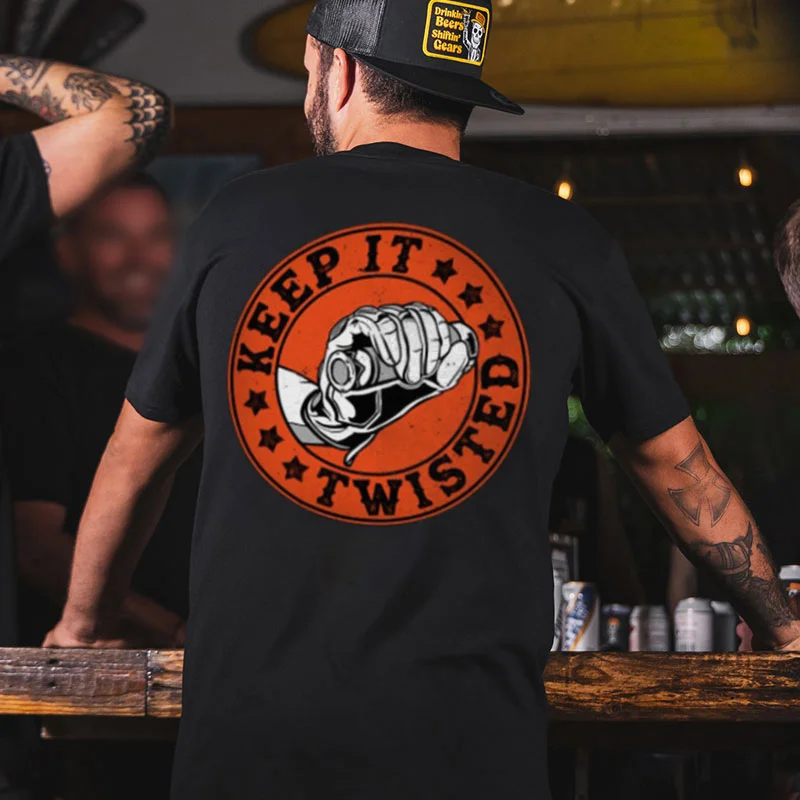 KEEP IT TWISTED Hand With Handle Print Men's T-shirt