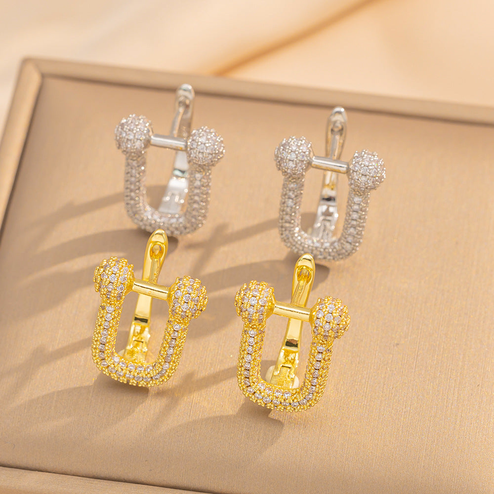 Horseshoe Buckle C-Shaped Earrings French Niche Design Earrings For Women