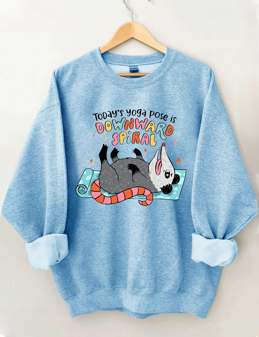 Today's Yoga Pose Is Downward Spiral Possum Sweatshirt
