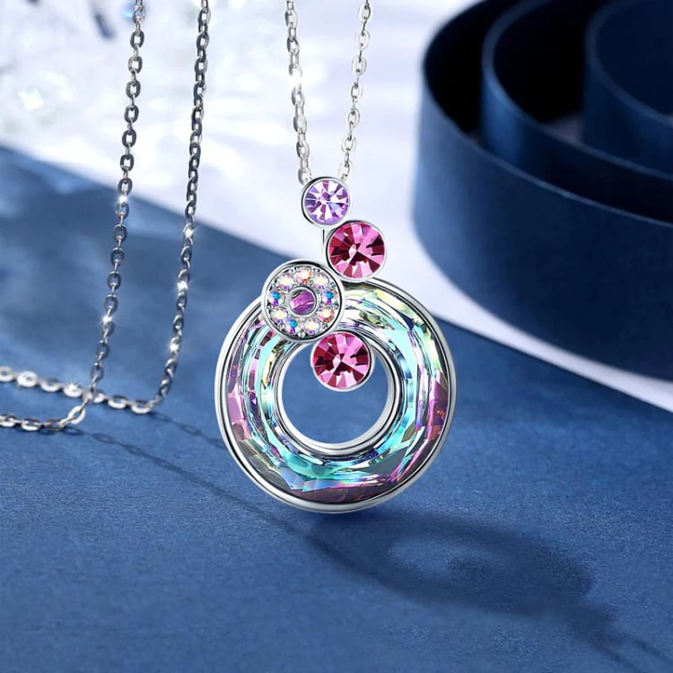S925 I will Always be with You Crystal Bubble Round Necklace