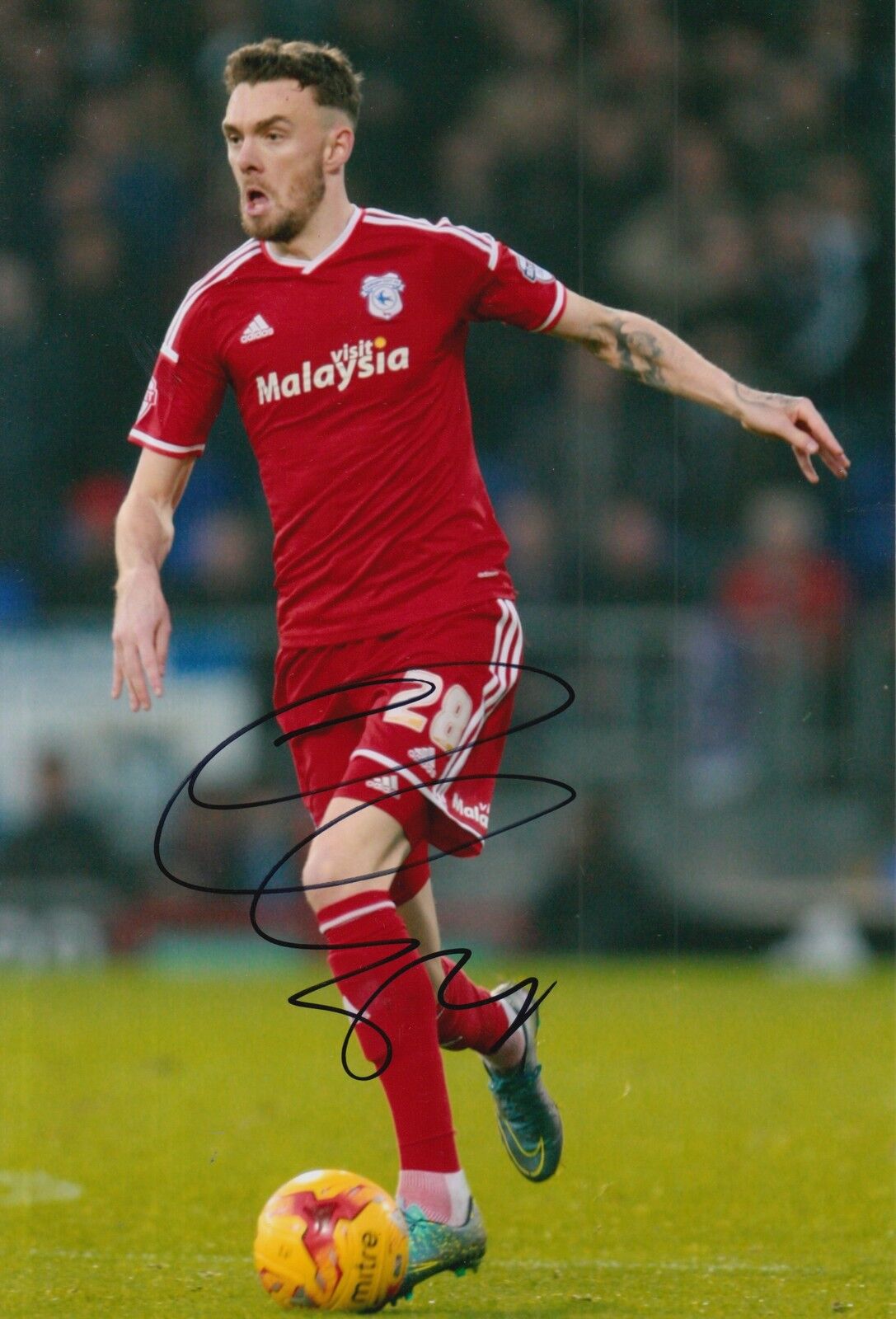 CARDIFF CITY HAND SIGNED SCOTT MALONE 12X8 Photo Poster painting 1.