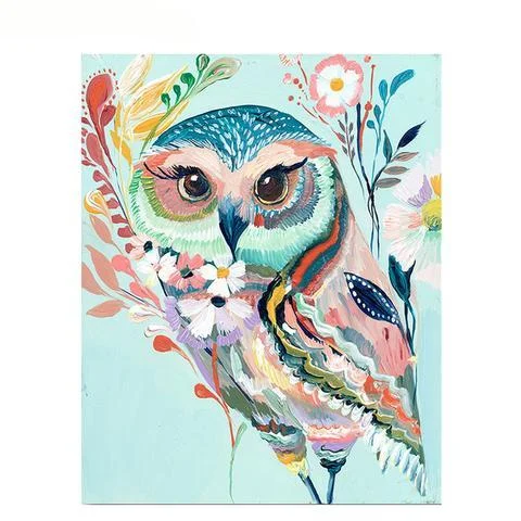 DIY Paint by Numbers Kit for Adults - Blue Owl、bestdiys、sdecorshop