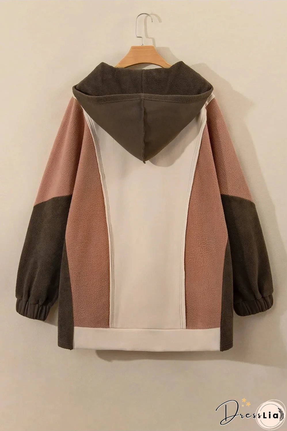 Plus Size Color Block Long Sleeve Hoodie