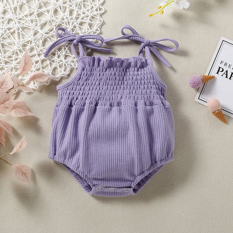Baby Solid Color Strap Bodysuit