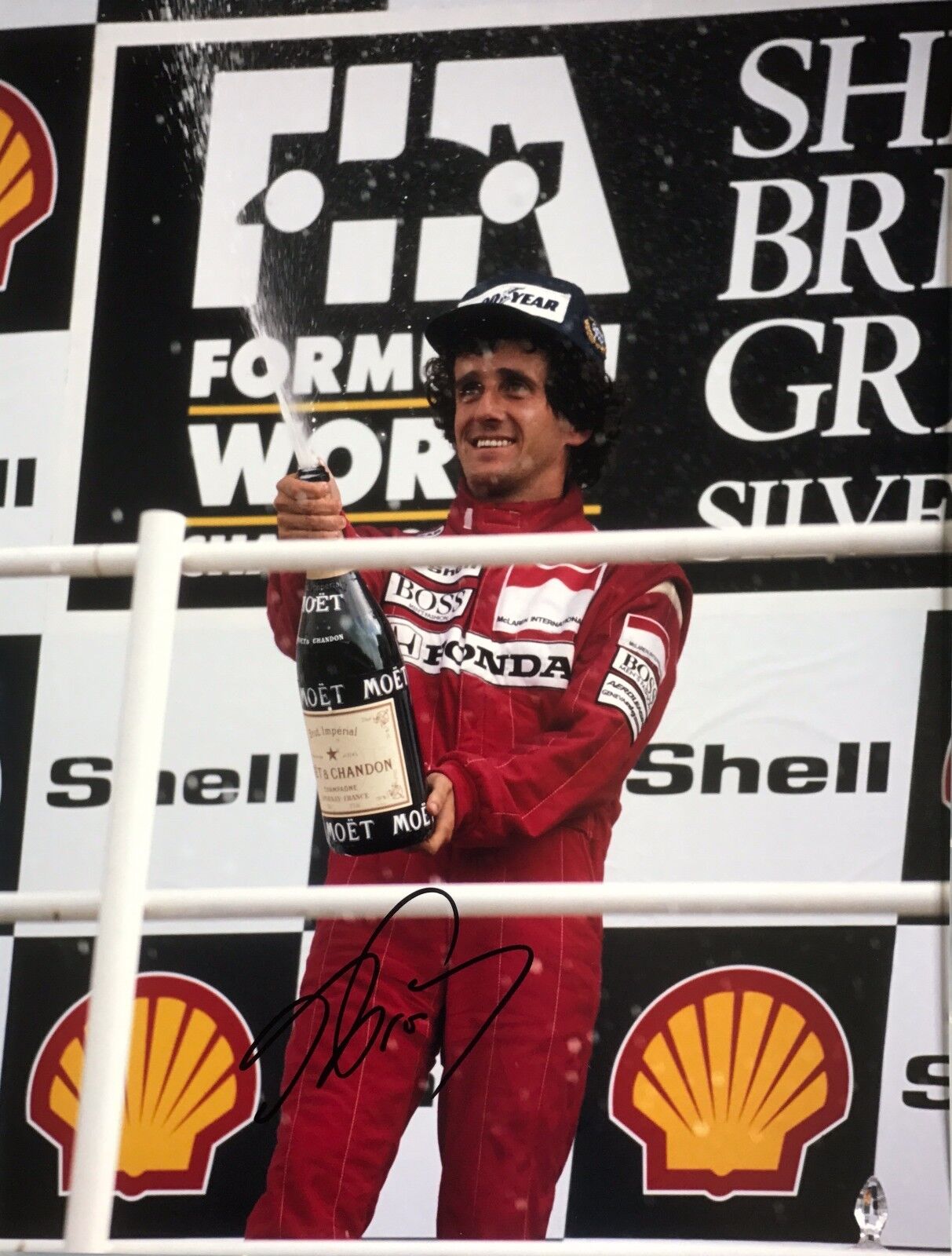 Alain Prost Hand Signed Marlboro McLaren F1 16x12 Photo Poster painting 10