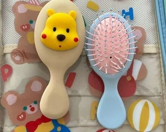 Pornhint Massage comb cute little yellow bear airbag comb students anti-static smooth hair comb children air cushion comb