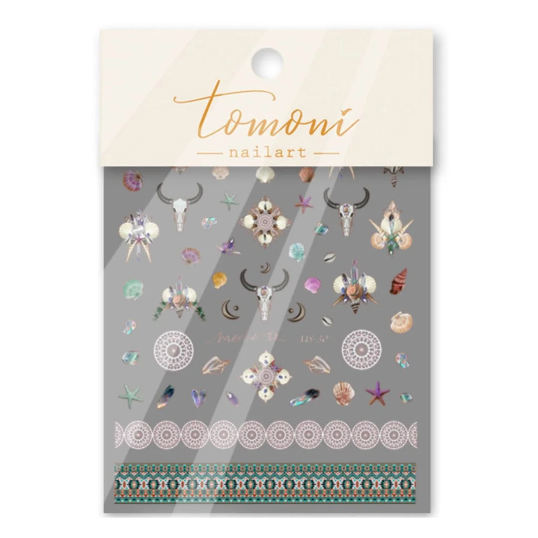 Beautizon Bohemian Style Circular Pattern Clam Quality 3D Engraved Nail Stickers Nail Art Decorations Nail Decals Design