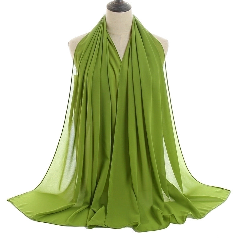 Women’s Minimalist Solid Color Chiffon Cotton Linen Scarves