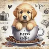 Golden Retriever In Coffee Cup-11CT Stamped Cross Stitch 40*40cm/15.75*15.75in