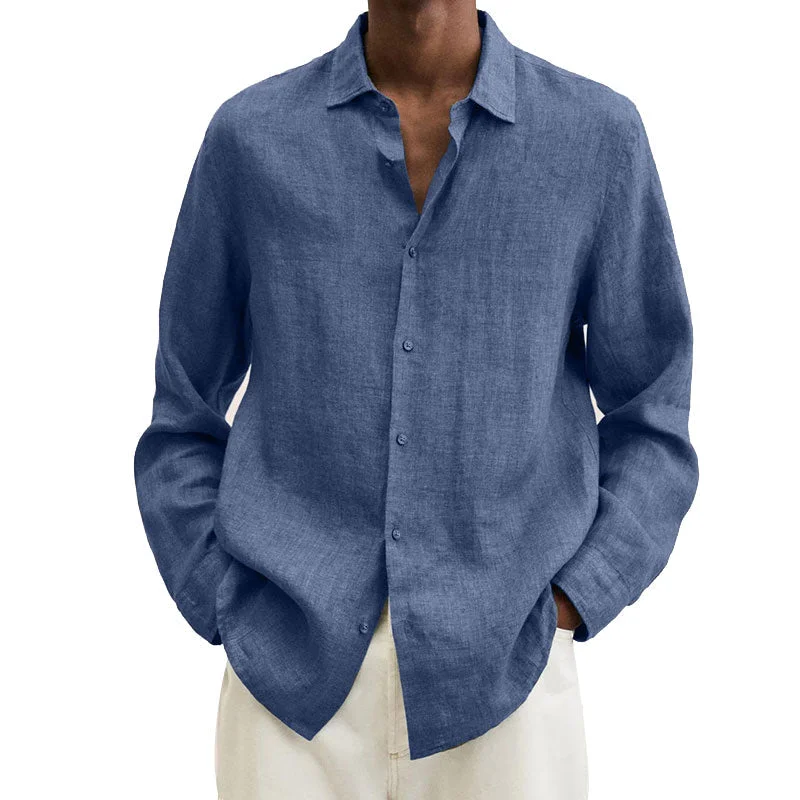 Cozymoo Men's Linen Regular-Fit Shirt