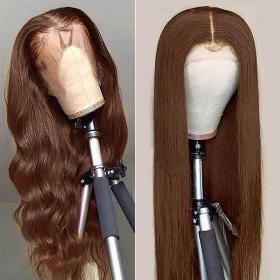Dark Brown Hair 13x4 Lace Front Wig Transparent Lace Human Hair Wigs 180% Density US Mall Lifes