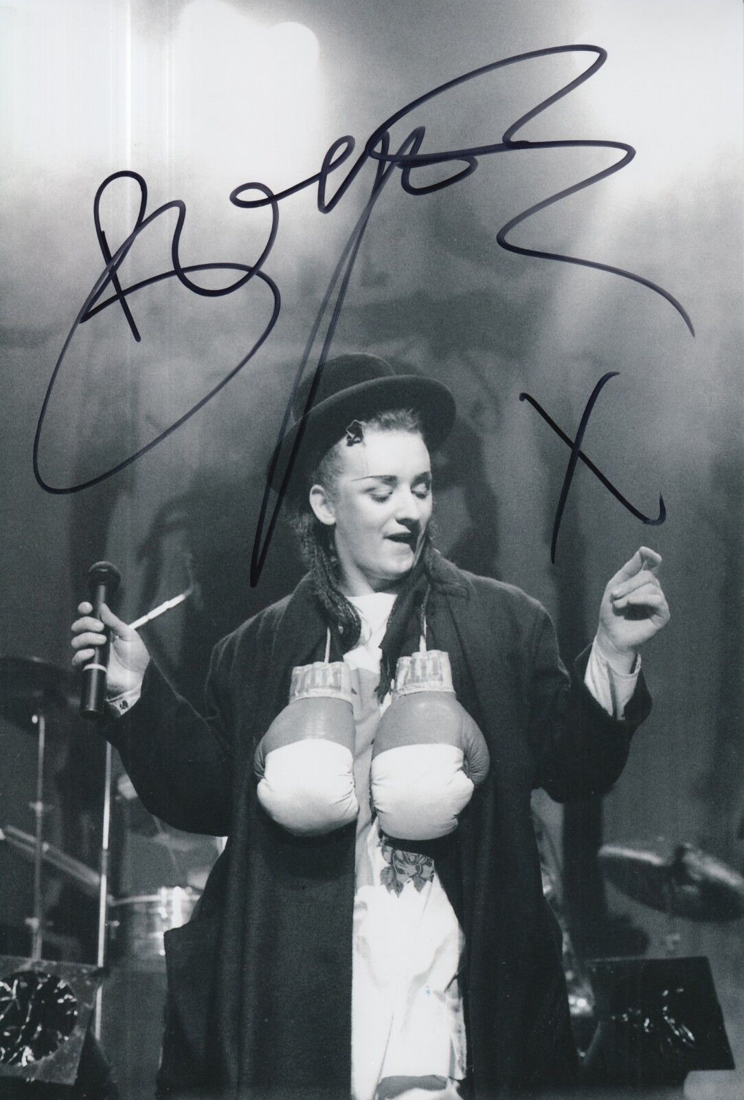 Boy George Hand Signed 12x8 Photo Poster painting Culture Club.