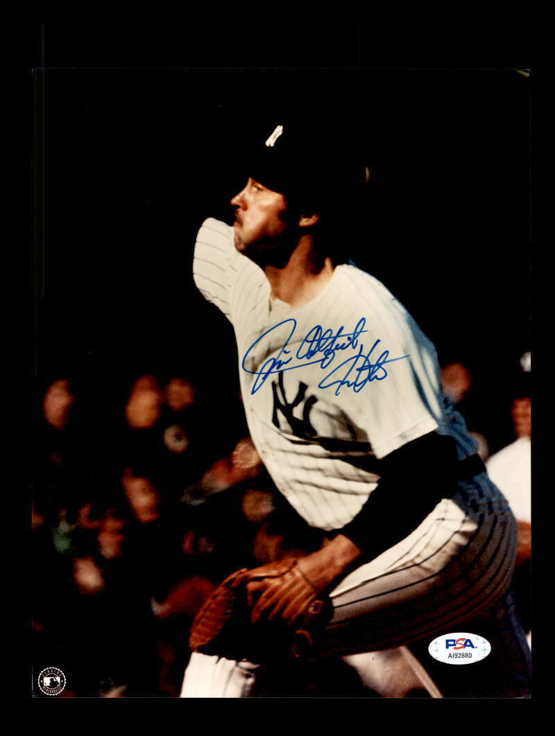 Jim Catfish Hunter PSA DNA Coa Signed 8x10 Yankees Photo Poster painting Autograph