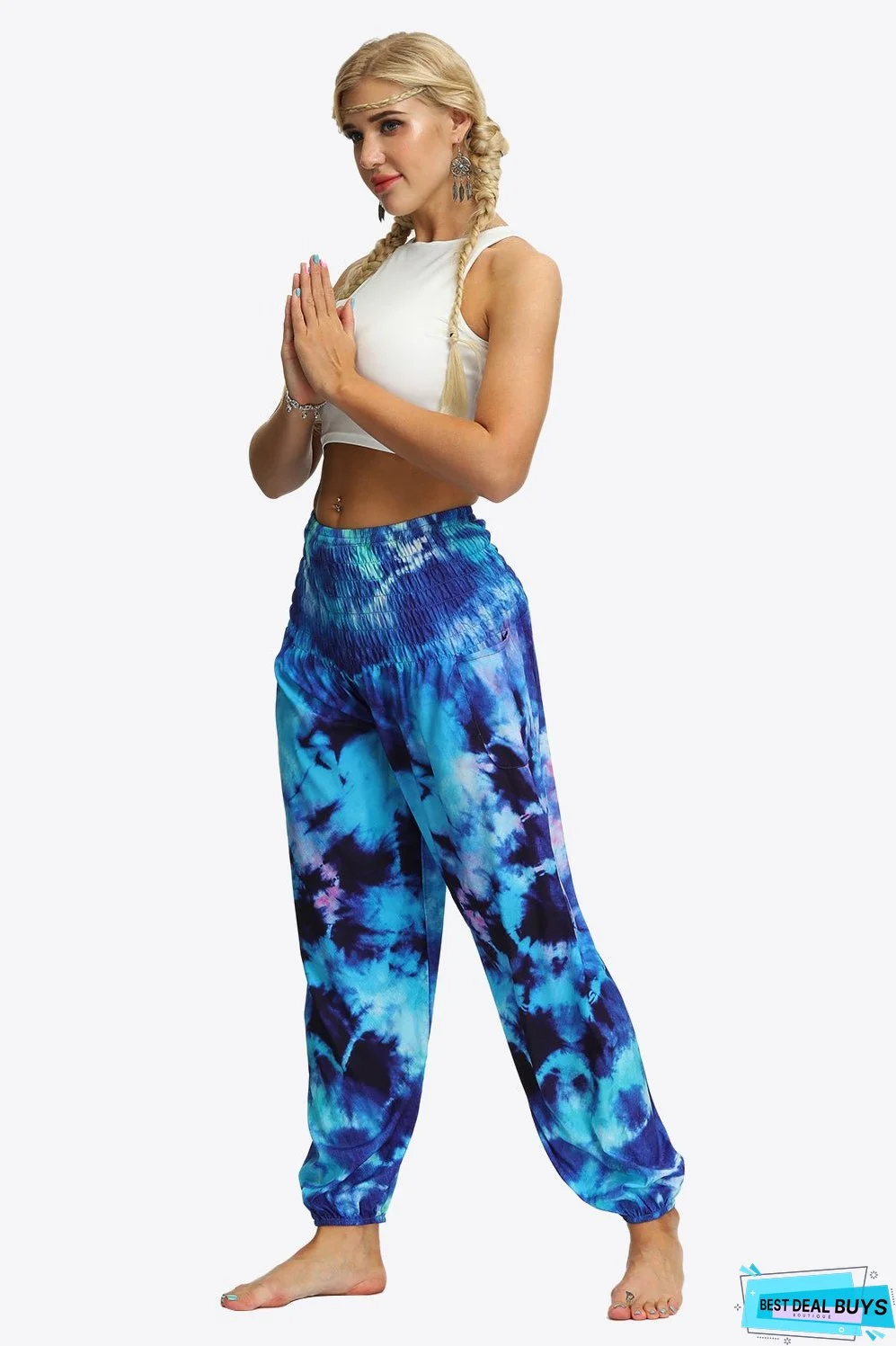 Tie-Dye Smocked Joggers