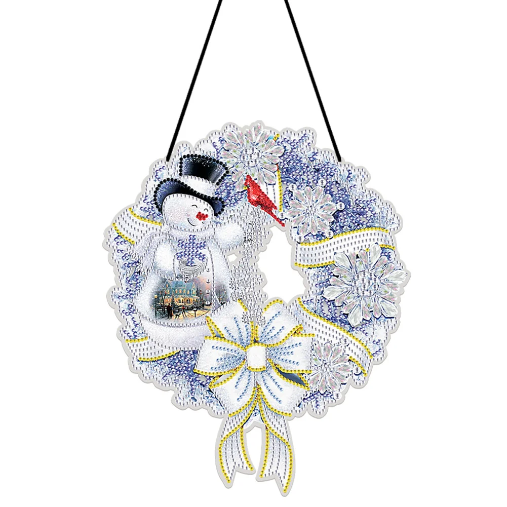 25cm DIY Christmas Wreath Art Acylic Crystal Rhinestone Hanging Crafts