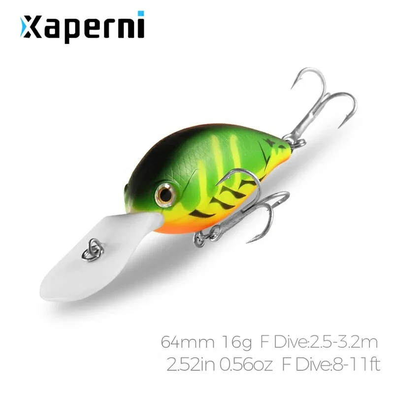 Xaperni 65mm 16g floating Crankbait Wobbler Trout Fishing Lure Freshwater Minnow Crank Artificial Hard Bait Fishing Tackle