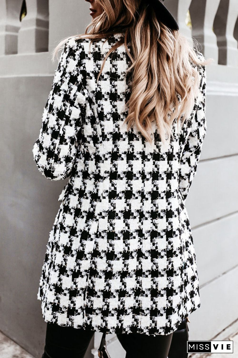 Fashion Street Plaid Turn-back Collar Outerwear(5 Colors)