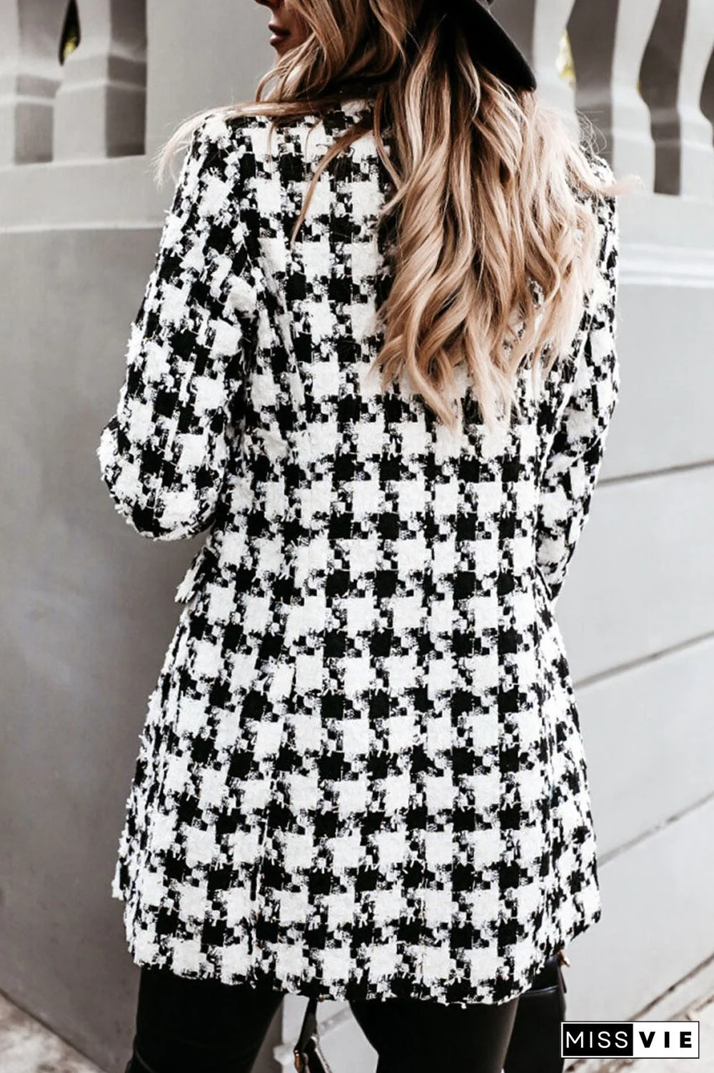 Fashion Street Plaid Turn-back Collar Outerwear(5 Colors)