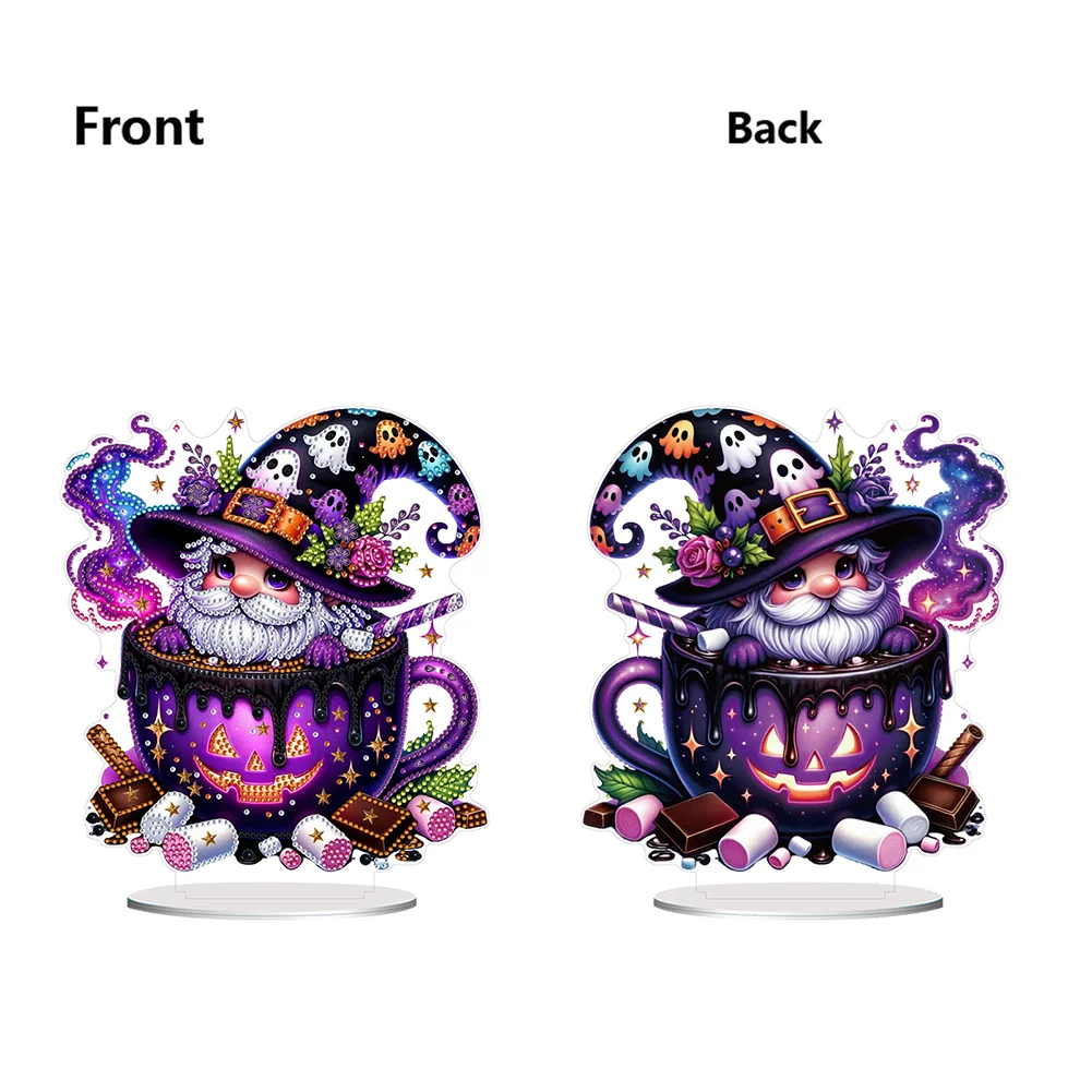 DIY Halloween Gnome Acrylic Special Shaped Table Top Diamond Painting Ornament Kits