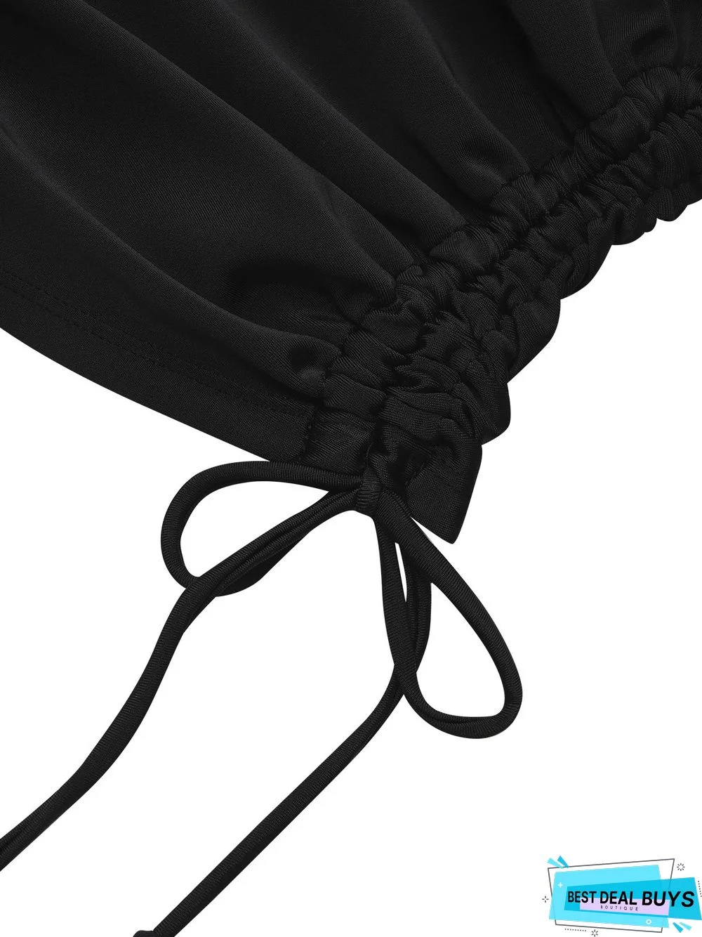 Simple Plain Cross Scoop Neck Tankinis Two-Piece Set