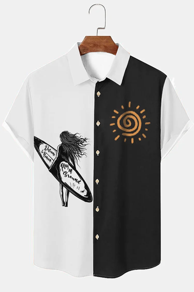 Seaside Resort Colorblock Short Sleeve Shirt