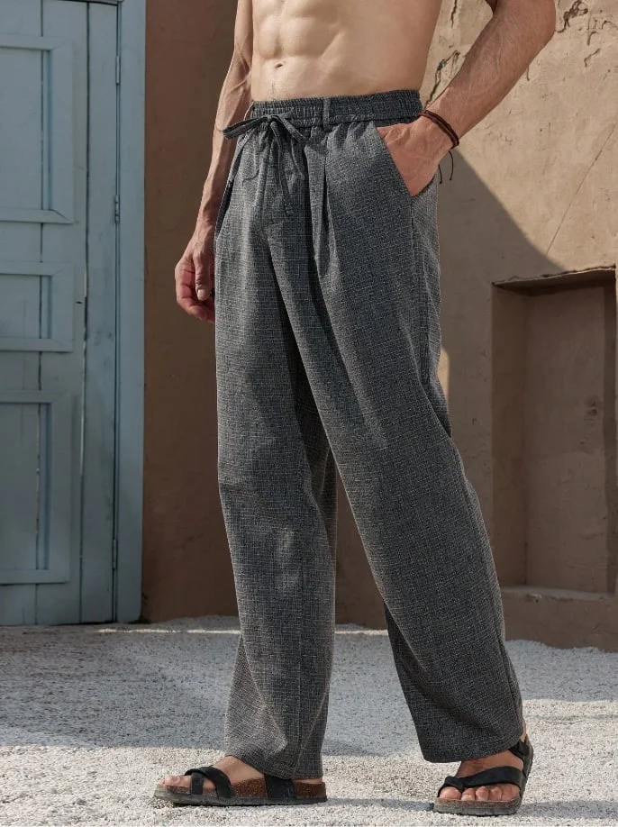 Men's Casual Cotton And Linen Trousers