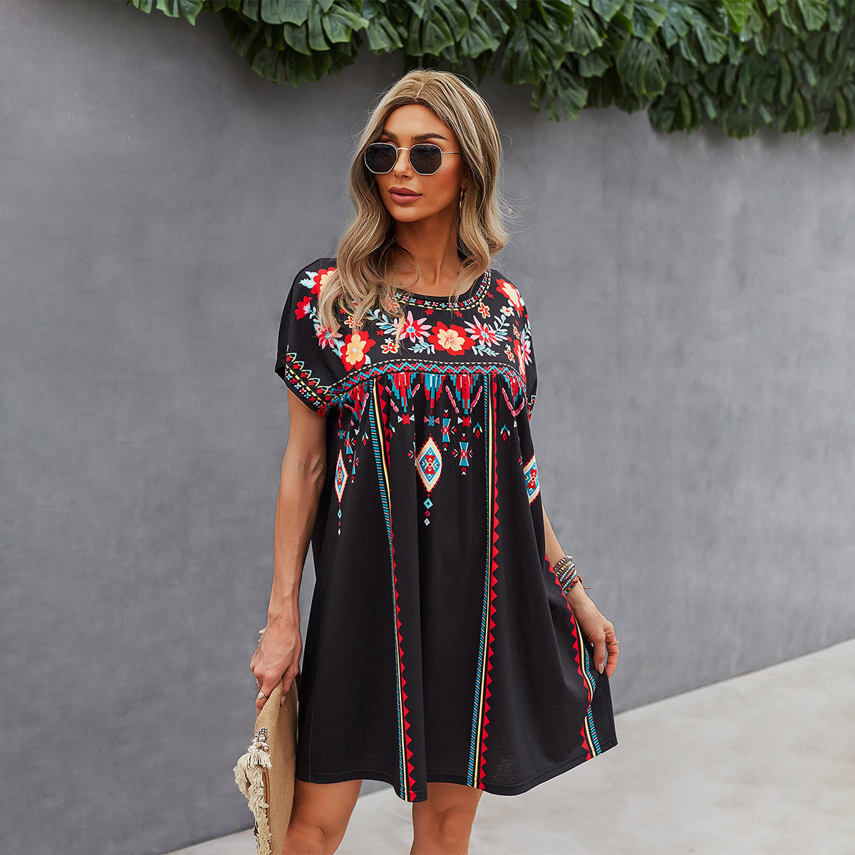 Mature Women Loose Casual Summer Holiday Dress