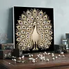 (30x30cm)Peacock DIY Pearl Painting Art With Inner Frame Handmade Pearl Material Art Kit Living Room Decor