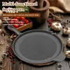 28cm Iron Ribbed Frying Pan Nonstick Handles Saucepan Pancake Skillet Household