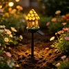 LED Solar Fairy-Tale Mushroom Cottage Garden Light Auto On/Off Resin Mushrooms Ground Decor Lights Weather-Proof Solar-Powered Resin Mushrooms Statue Lamp for Yard Patio Pathway Lawn Flower Bed