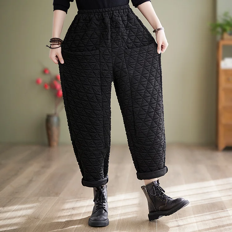 Vintage Plaid Thicked Cotton Harun Pants