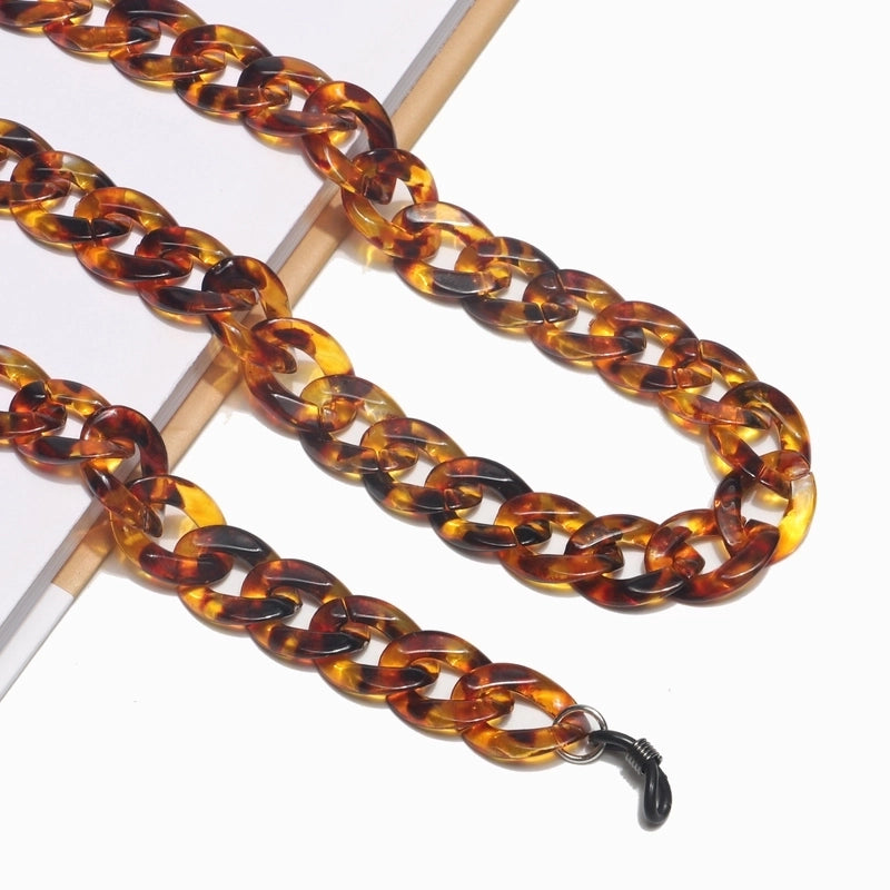 Resin Acrylic Plastic Leopard Print Glasses Chain Simple Retro Fashion Glasses Chain Anti-skid And Anti-lost