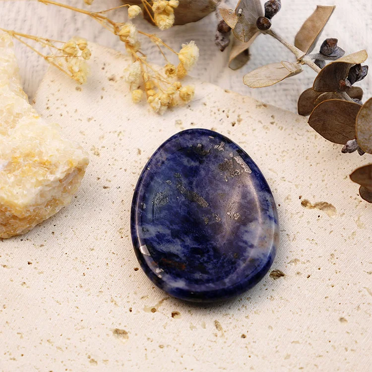 Sodalite Growth Healing Egg Thumb Worry Stone