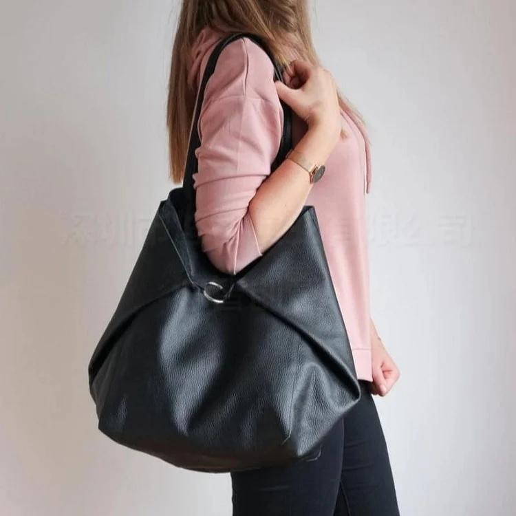 Soft Leather Large Capacity One Shoulder Portable Tote Bag