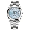 Rolex Day-Date m228206-0004 White gold Ice Blue Dial with Diagonal Motif Smooth Bezel President bracelet (40mm) Super Clone