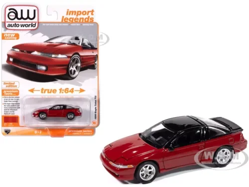 Dronehint 1990 EAGLE TALON TSI FLASH RED 1/64 DIECAST MODEL BY AUTO WORLD 64452-AWSP180 A Toy