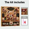 (20x20cm)Xmas Kitchen DIY Pearl Painting Art With Inner Wooden Framed Kit