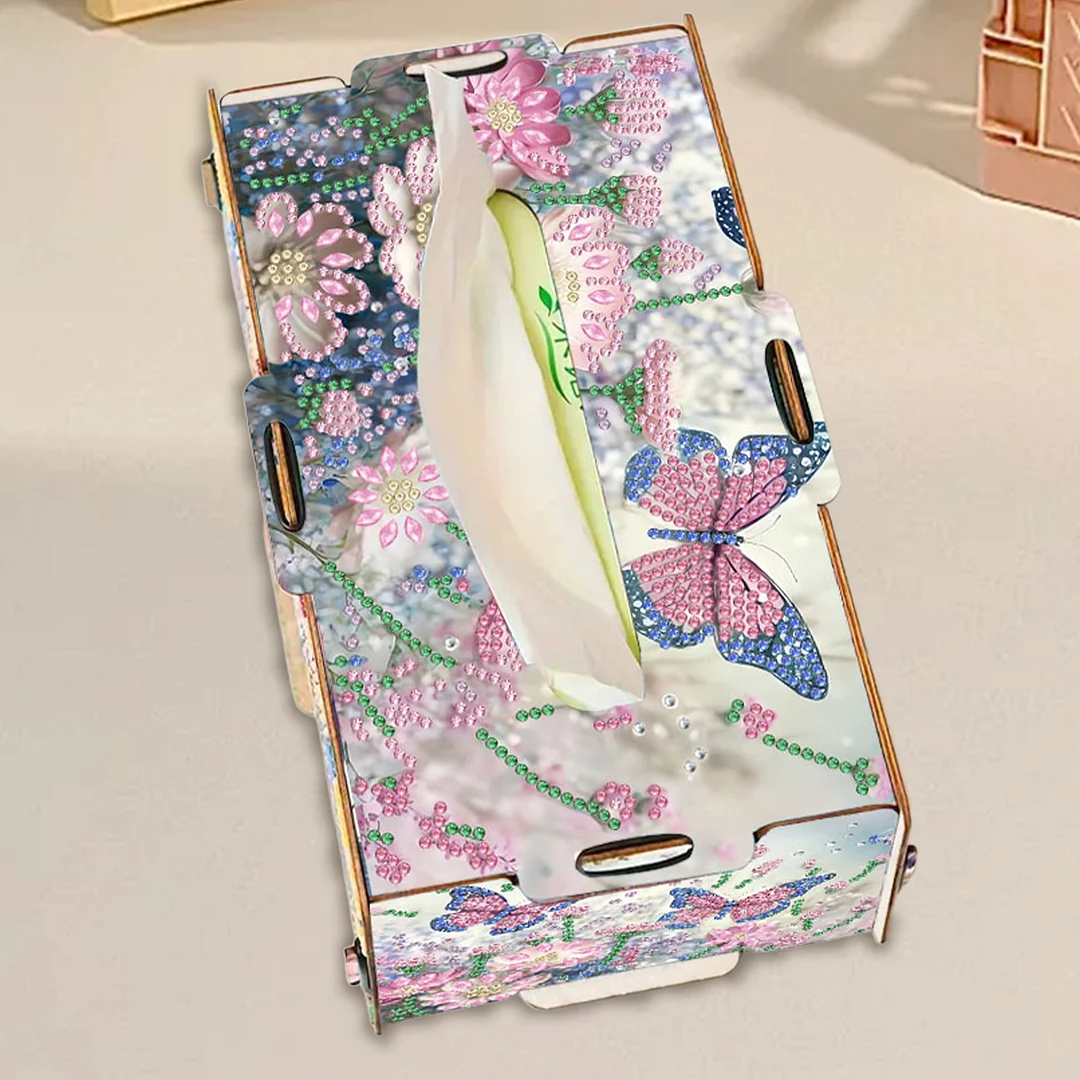 Wooden Diamond Painting Tissue Box for Home and Office Decoration(CZH007)