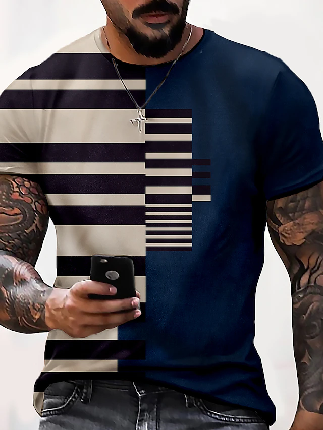 Men's Printed Casual Round Neck Short Sleeves