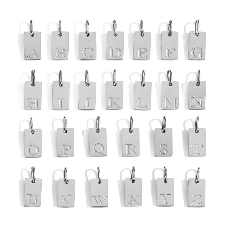 1 Piece 6 * 10mm 304 Stainless Steel Letter Pendant Jewelry Accessories