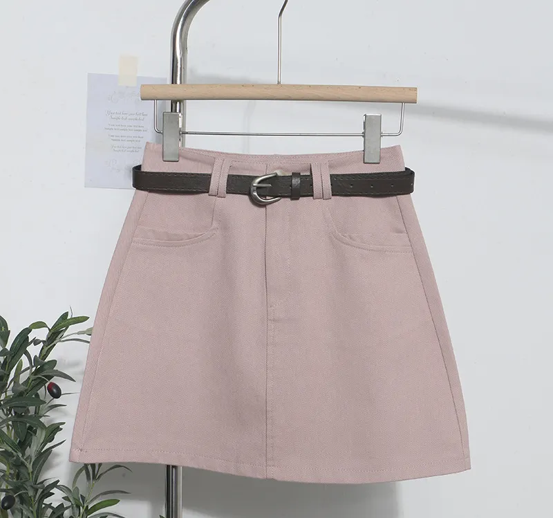 Churchf Real Shooting Kin Color High-Rise Thin Bag Hip Skirt 2025 New Hundred With Belt A Short Skirt 9997