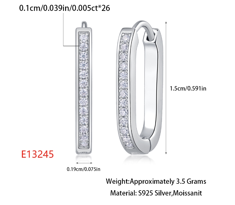  Simple Brilliant Moissanite Stud Earrings for Women S925 Silver Classic Diamond Earrings Wedding Jewelry Gift